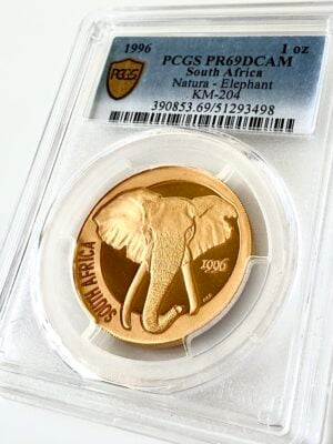 Natura Elephant 1996 1 oz Prueba PCGS PR69 DCAM