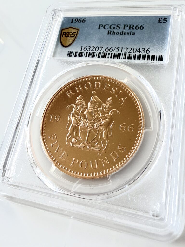 Rhodesien 1966 5 Pfund Queen Elizabeth PCGS PR66