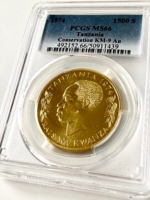 Tansania 1500 Shilingi 1974 Geparde PCGS MS66