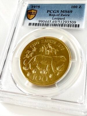 扎伊尔 1975 100 扎伊尔豹金 PCGS MS69