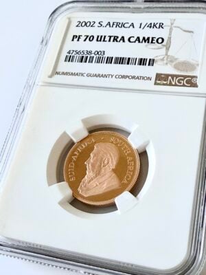 Kruegerrand 2002 1-4 oz Gold Proof NGC PF70 UCAM