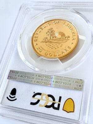利比里亚-1965-25-美元-塔布曼-70岁生日-PCGS-pr68_2 利比里亚 1965 年 25 美元 Tubman 70 岁生日 PCGS PR68