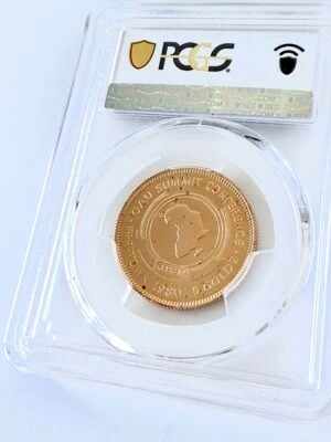 Sierra Leone : 5 médailles d’or, sommet de l’OUA de 1980, PCGS MS68_2 Sierra Leone 5 Gold 1980 Sommet de l'OUA PCGS MS68