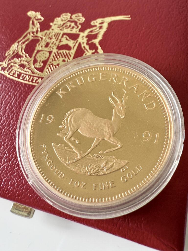 South Africa Krugerrand 1991 1oz Gold Proof with case