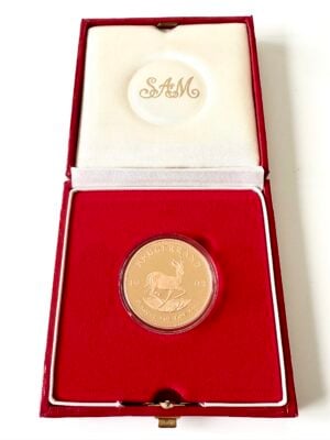 南非-克鲁格兰德-1993-1盎司-金质精制etui_1 南非克鲁格兰 1993 年 1 盎司金制(带表壳)