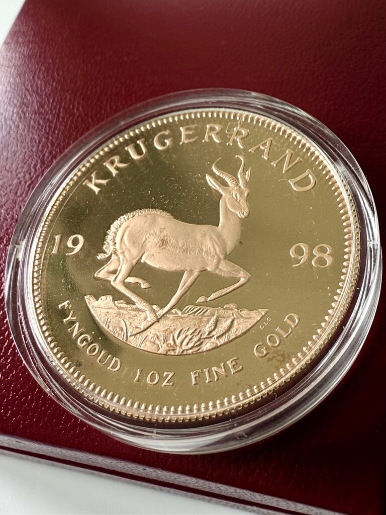 South Africa Kruegerrand 1998 1oz gold proof with case COA 15