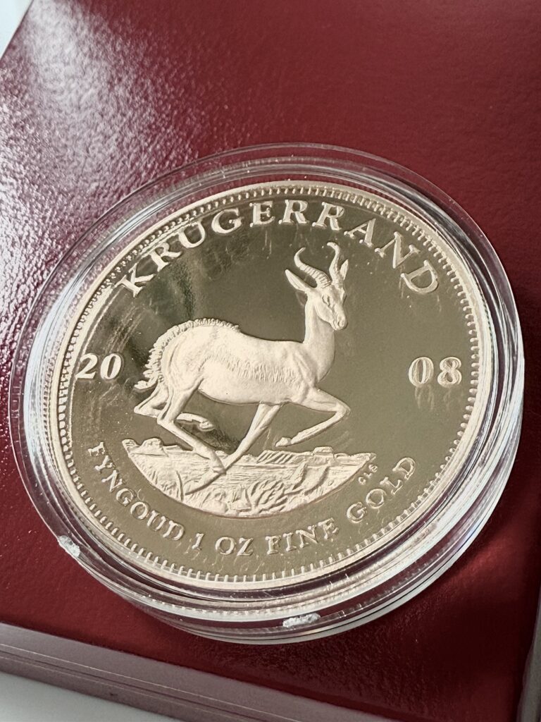 South Africa Kruegerrand 2008 1oz gold proof with case coa47