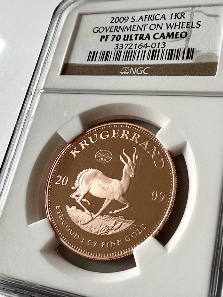 Suedafrika kruegerrand 2009 privy mark government on wheels ngc pf70 ucam