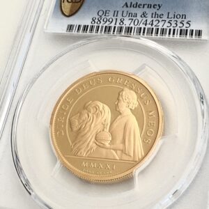 Alderney 2021 100 Dollar Queen Una Loewe PCGS PR70 Deep Cameo