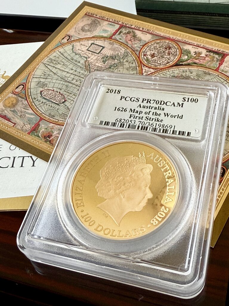 Australia 2018 1626 Map of the World first strike PCGS PR70 DCAM