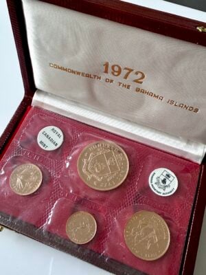 Bahamas 1972 Dollar Gold Proof Set Box COA