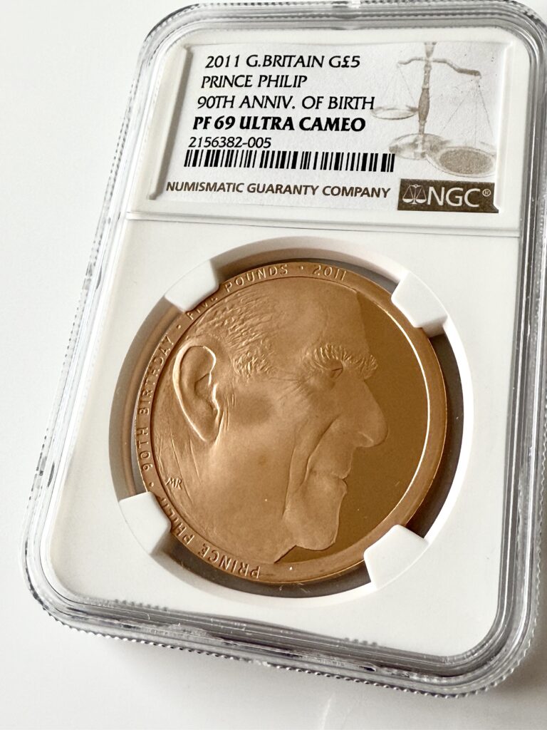 Great Britain 2011 5 Pounds Prinz Philip 90 Geburtstag NGC PF69 UCAM