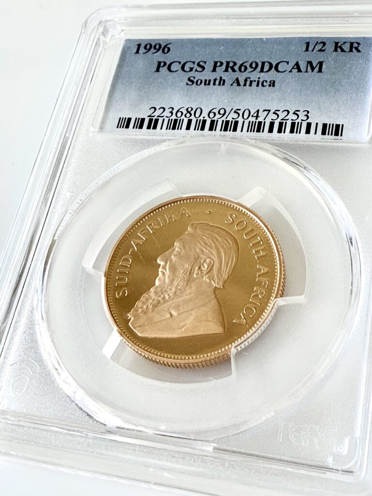 Kruegerrand 1996 1/2 oz Oro Proof PCGS PR69 DCAM COA 253