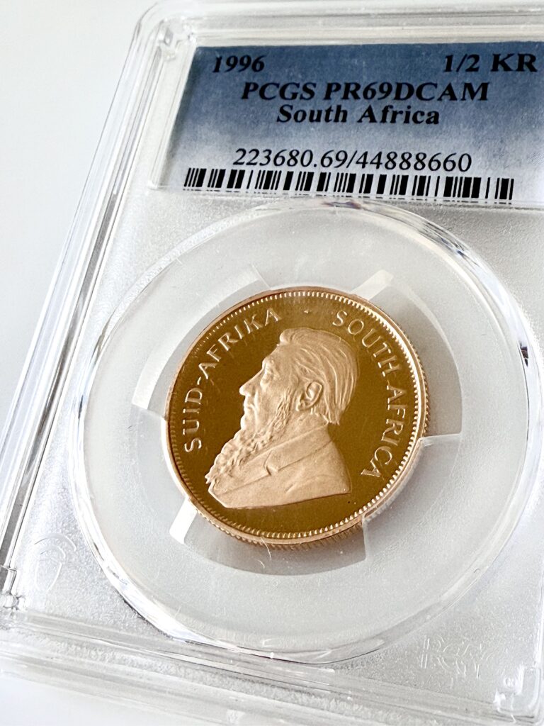 Kruegerrand 1996 1/2 oz Oro Proof PCGS PR69 DCAM COA 660