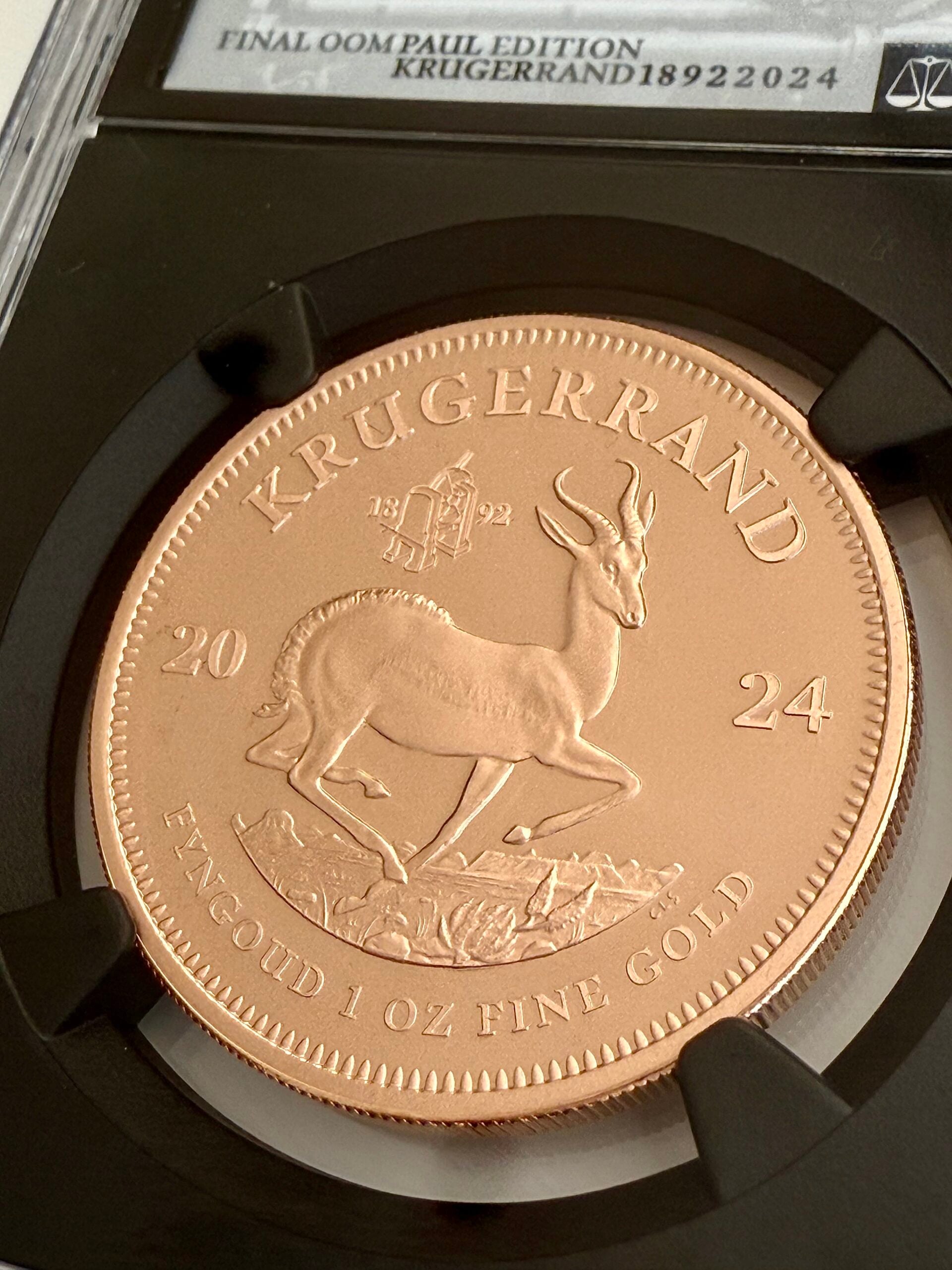 Kruegerrand 2024 Finale Oom Paul Kruegerrand First Day Issue NGC UCAM