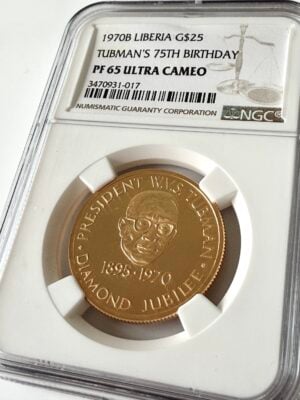 Liberia 1970 25 Dollar Tubman 75 Geburtstag NGC PF65 UCAM
