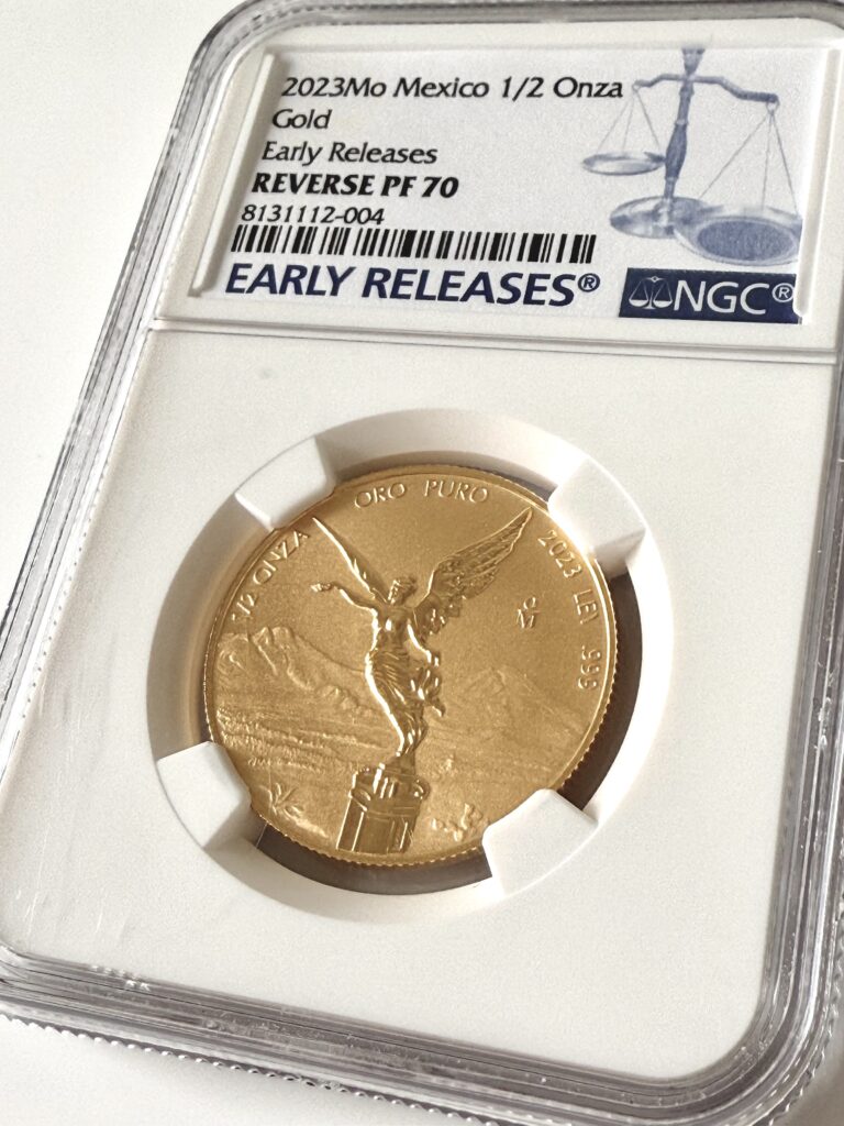 Messico Libertad 2023 1-2 oz Oro Anticipate Proof Reverse NGC PF70