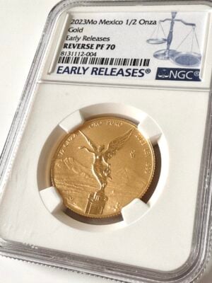 Mexico Libertad 2023 1-2oz Gold Early Releases Reverse Proof NGC PF70