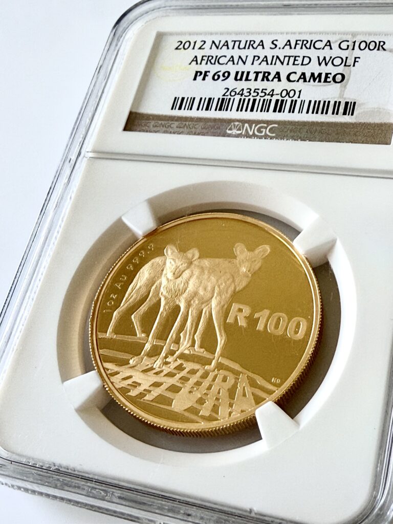 Natura 2012 African painted wolf 1oz-gold Proof NGC PF69 UCAM