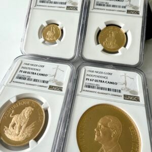 Niger 1968 Unabhaengigkeit 1960 Gold Proof Set NGC Gradings Set COA