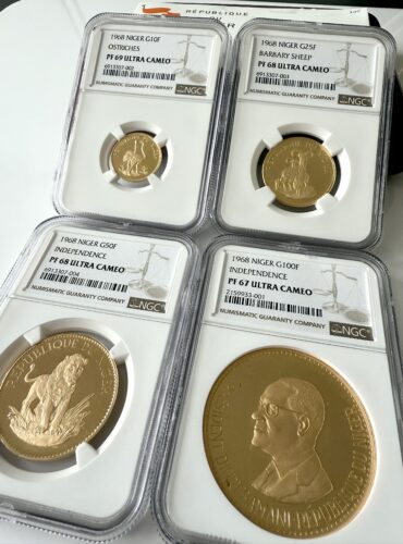 Niger 1968 Unabhaengigkeit 1960 Gold Proof Set NGC Gradings Set COA