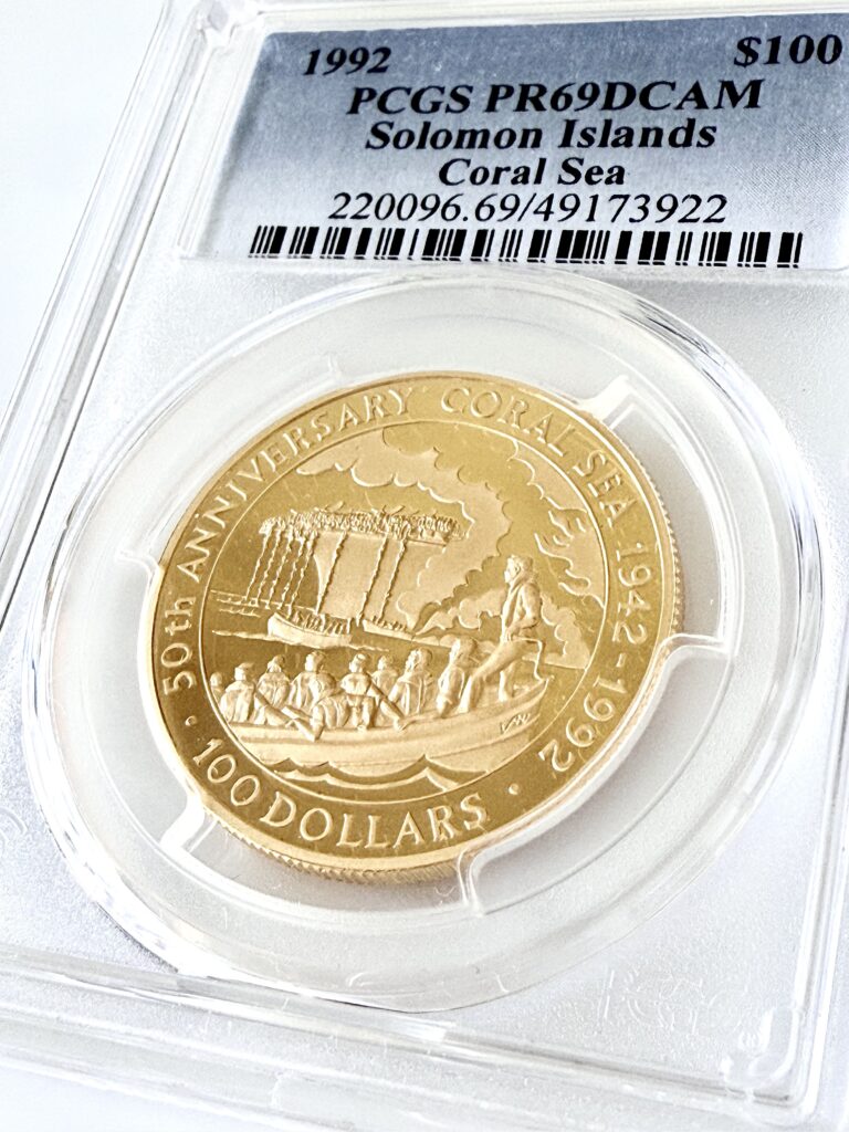 Salomonen 1992 100 Dollar 50 Jahrestag Korallenmeer PCGS PR69 DCAM