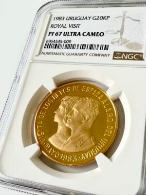 Uruguay 1983 20000 Pesos Visita reale NGC PF67 UCAM