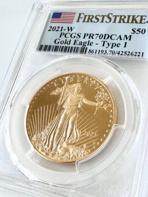 美国 2021 年鹰扬金币 50 美元首次铸造 PCGS PR70 DCAM