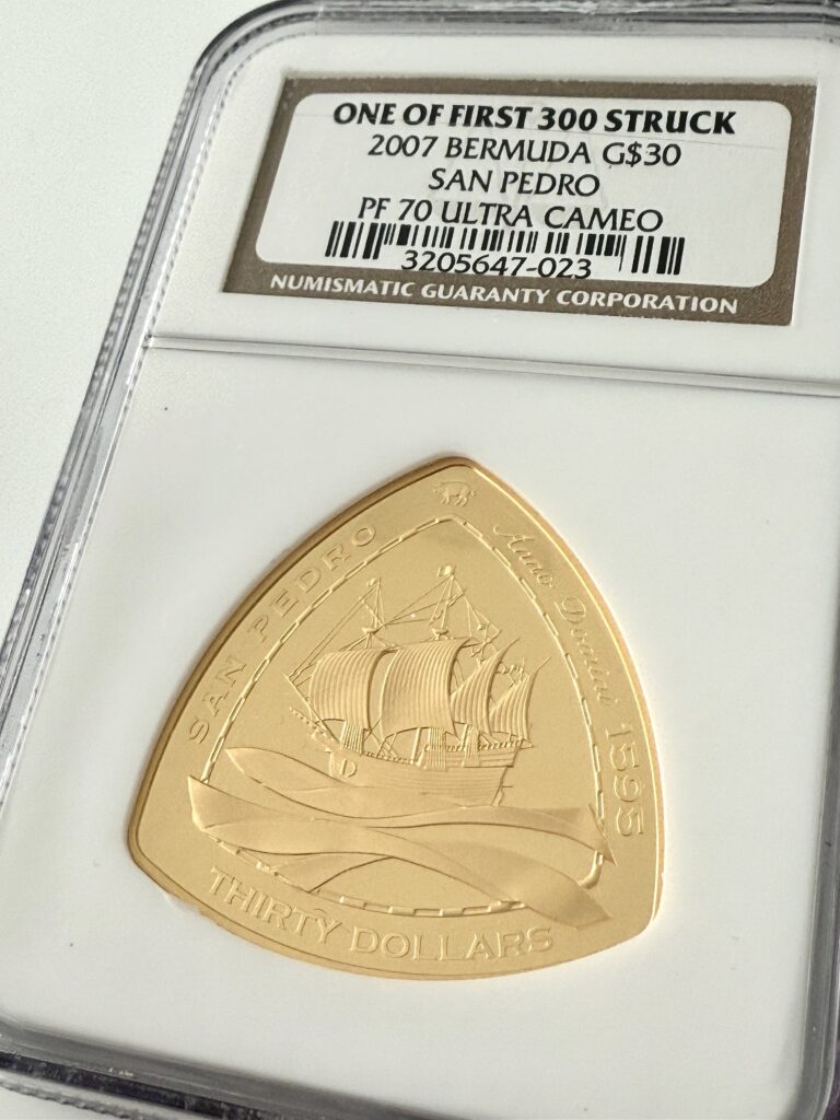 Bermudas 2007 30 Dólares San Pedro Uno Primera acuñada de 300 NGC PF70 UCAM