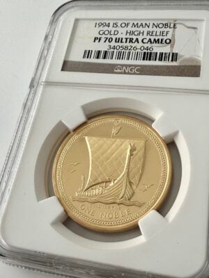马恩岛 1994 年贵族金高浮雕 NGC PF70 UCAM
