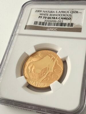 Natura 2009 Rinoceronte bianco 50 Rand NGC PF70 UCAM
