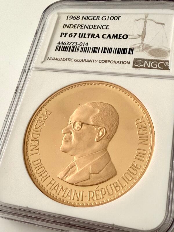 Niger 1968 100 Francs Unabhaengigkeit Diori Hamani NGC PF67 UCAM