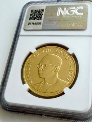 冈比亚-1977-500-达拉西斯-西塔通加-保护-NGC-ms68_4 冈比亚 1977 500 Dalasis Sitatunga Conservation NGC MS68