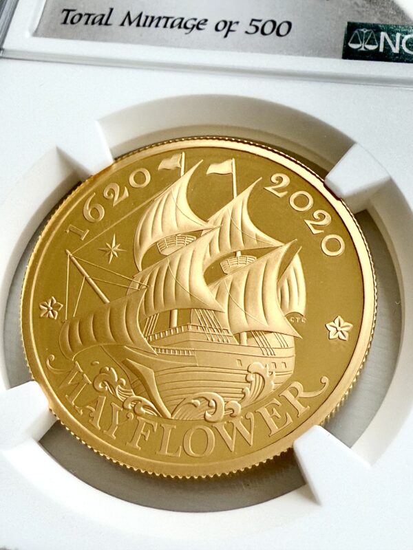 Grossbritannien 2020 Mayflower 400th Anniversary 1oz Gold Proof First Day of Issue NGC PF70 Ultra Cameo