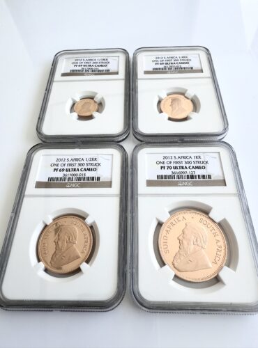 Крюгерранд 2012 года один из первых 300 отчеканенных золотых наборов с оценками ngc