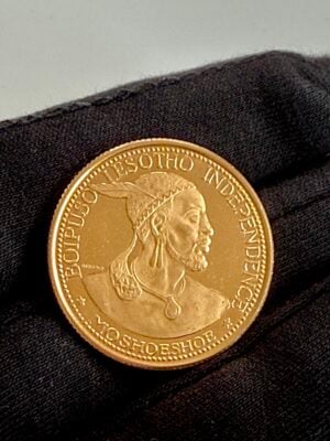 Lesotho 1966 10 Maloti Moshoeshoe ii gold essai probe praegung