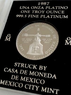 墨西哥 1987 1 Onza Platinum Libertad 9995 铂金极度稀有精制版