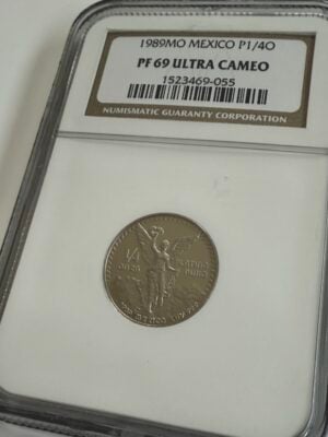 墨西哥 1989 年 1-4 昂座铂金 Libertad NGC PF69 Ultra Cameo 铂金极度稀有精制版