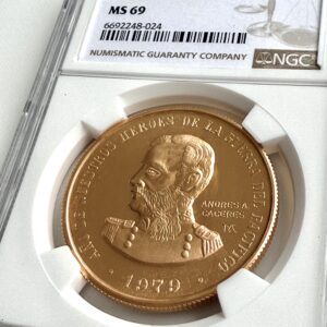 Peru 1979 100000 Soles Andres Caceres 1oz Gold NGC MS69