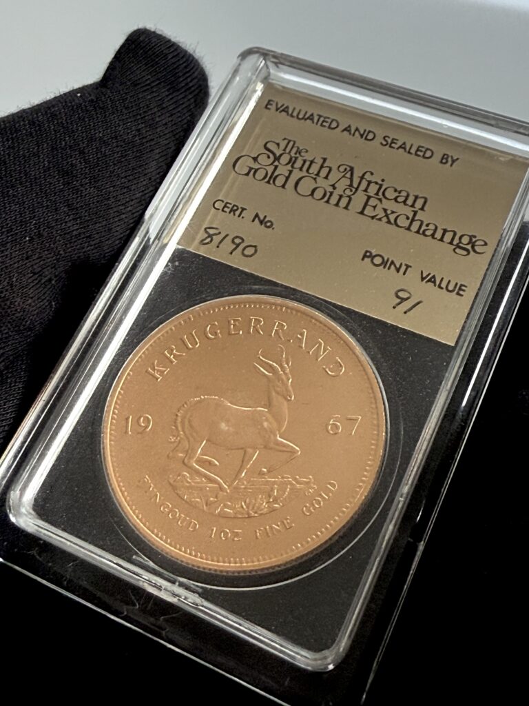 Kruegerrand del Sud Africa del 1967, 1 oz, oro Proof, SAGCE PV91