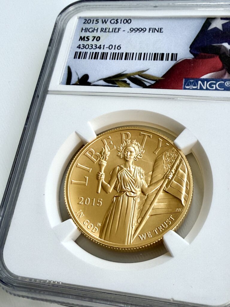 USA Liberty 2015 100 USD Altorilievo NGC MS70 016