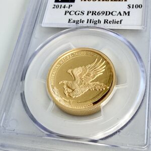 Australia 2014 Aquila dalla coda a cuneo 1 oz Oro Proof PCGS PR69 DCAM