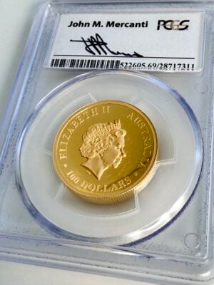 澳大利亚-2014-100AUD-楔尾鹰-PCGS-PR69-dcam_2 澳大利亚 2014 年楔尾鹰 1 盎司精铸金 PCGS PR69 DCAM