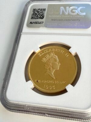 百慕大-1993-$200–200-years-百慕大-硬币-NGC-PF69-ucam_2 1993年百慕大金币,200美元,200年百慕大硬币,NGC PF69 Ultra Cameo胶囊。