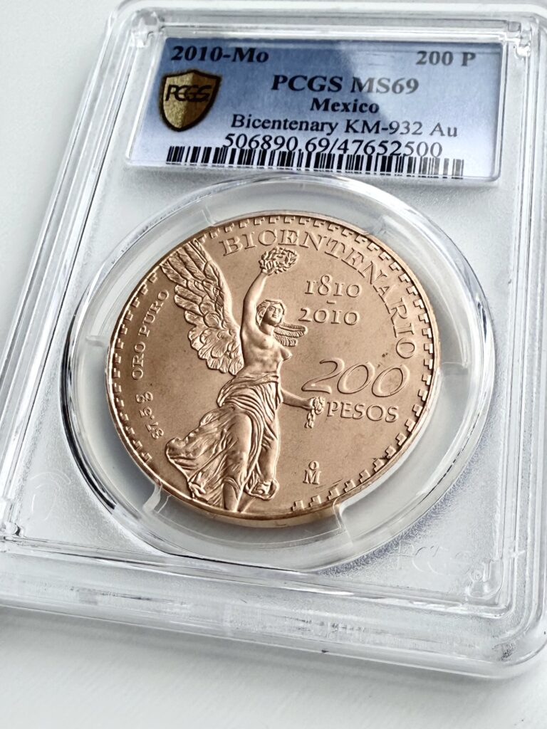 Messico 2010 – 200 Pesos Bicentenario – 1 oncia d'oro – Fondo specchio
