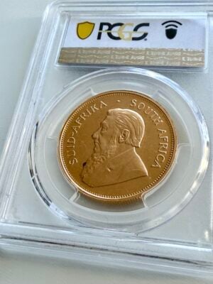 kruegerrand–1973–1 oz-oro-pcgs-pr67-cam_6 Moneta d'oro Proof Krugerrand del 1973 da 1 oz, PCGS PR67 CAM – Moneta storica da collezione sudafricana con motivo Paul Kruger