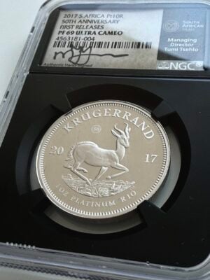 2017年克鲁格铂金 - 1盎司精铸 - NGC PF69 UCAM - 南非 - 50周年纪念版
