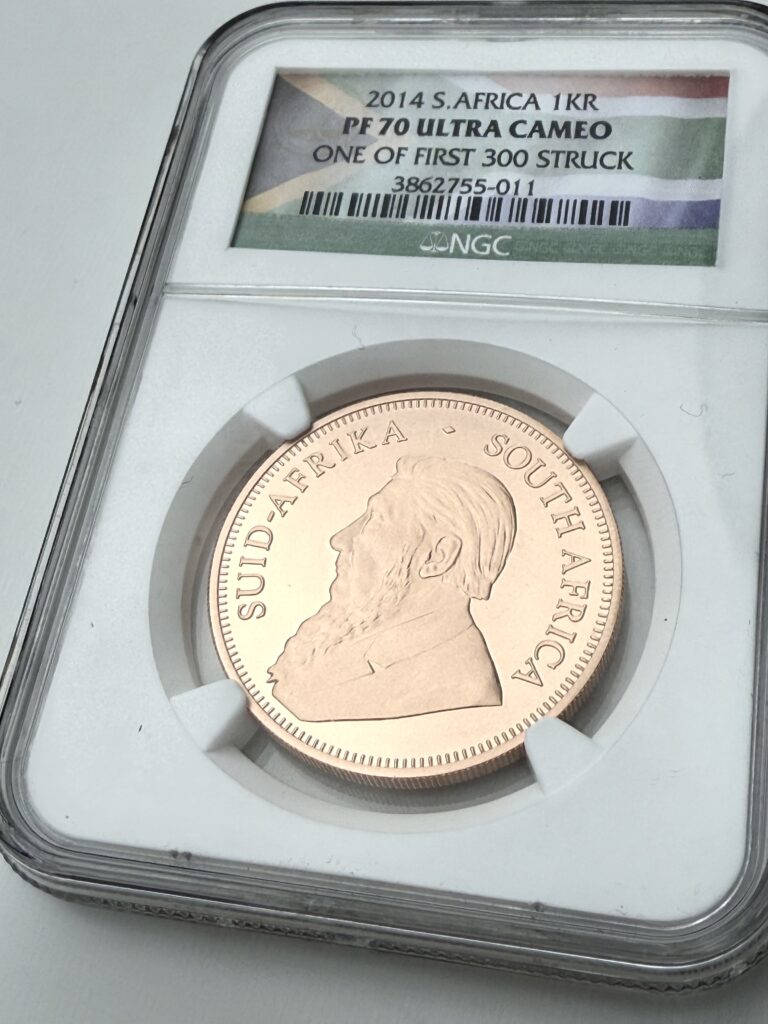 Südafrika 2014 Krügerrand 1 Oz Proof Gold, NGC PF70 UCAM, First 300 Struck – seltene Sammlerausgabe