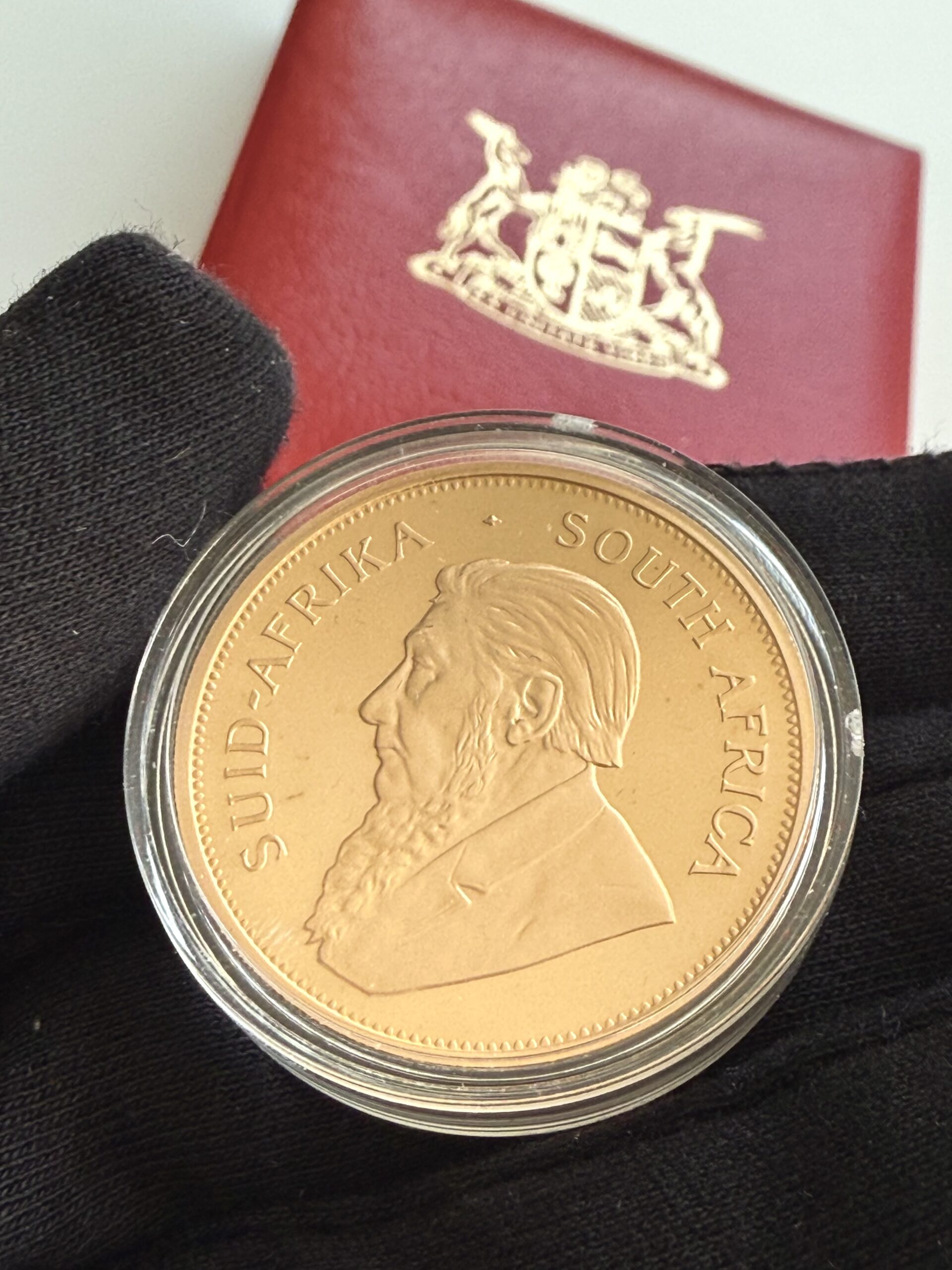 Krugerrand 1992 - 1盎司黄金- 精制- 稀有版，带盒子