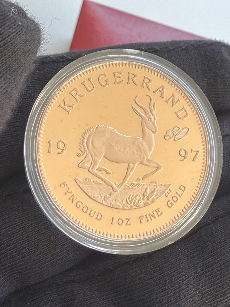 La moneta d'oro Krugerrand da 1 oz del 1997